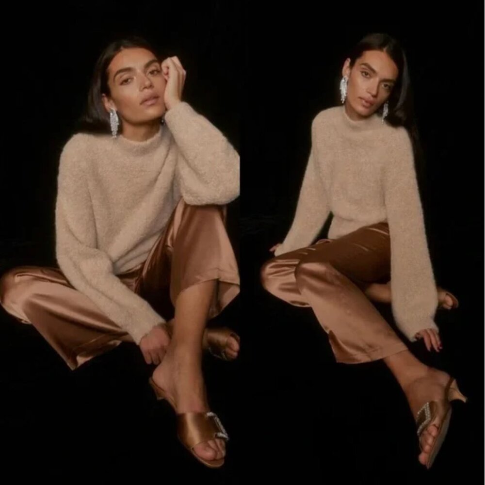 Reformation Ambrose Bouclé Alpaca Blend Oversized Sweater